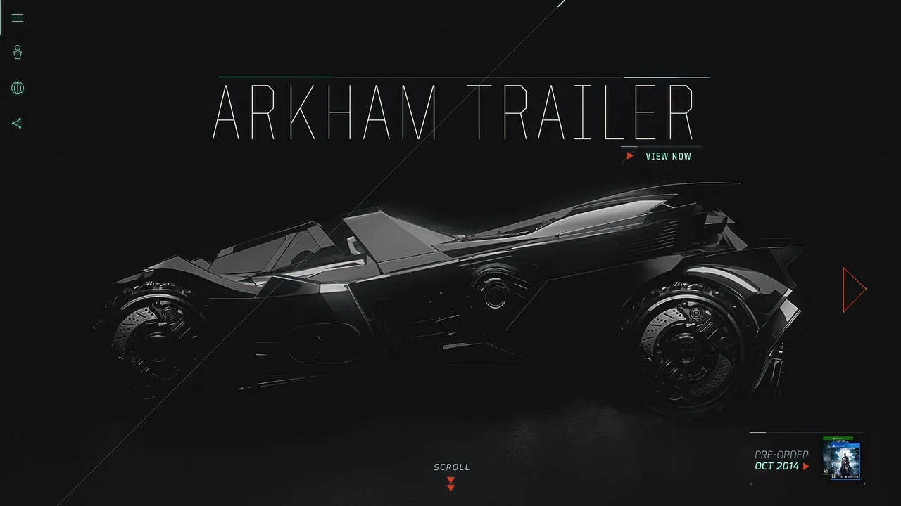 Batman Arkham Knight — website design